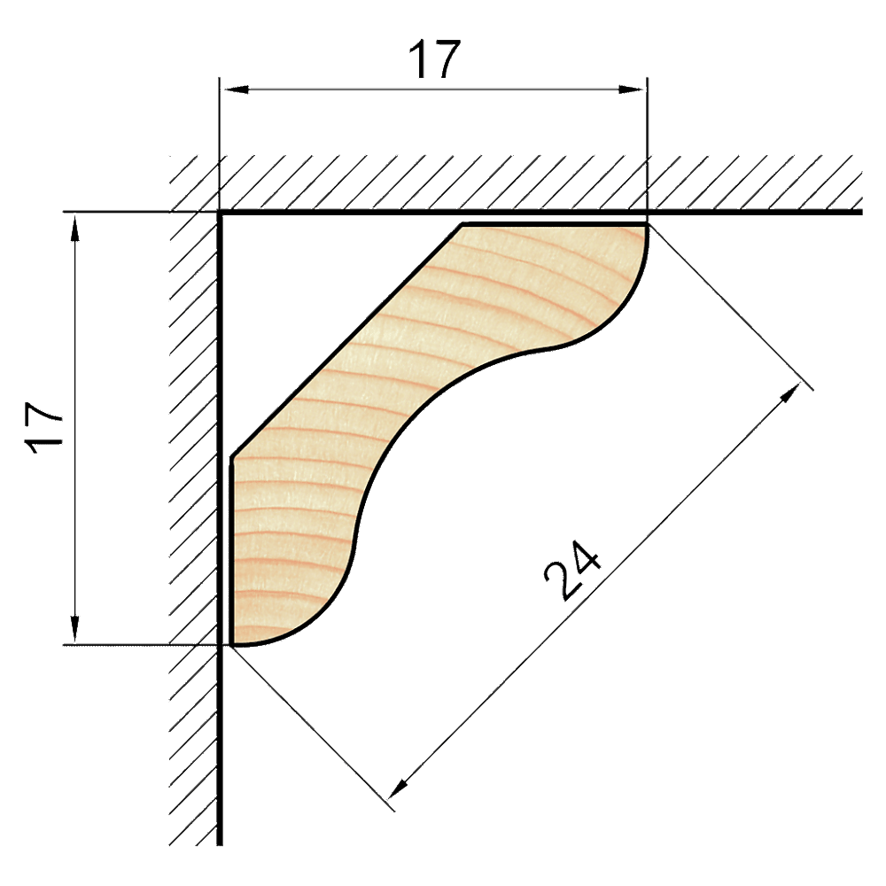 Уголок деревянный внутренний УВ - 24