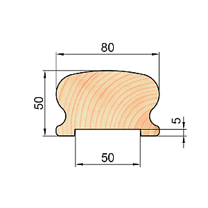 Поручень классический 50х80х3000 мм