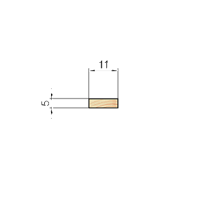 Рейка деревянная 5х11х2200 мм